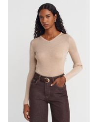 Dilvin - Slim Fit V-Neck Ribbed Sweater - Lyst
