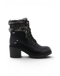 Infinity Leather - Mustang Winter Warm Heeled Lace-Up Boots - Lyst