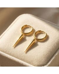 Harfi - Dainty Spike Huggie Small Hoop Plated Earrings - Lyst