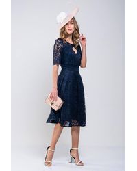 Jolie Moi - Fit & Flare Lace Midi Dress - Lyst