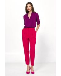 Love Lace - Office Viscose High Waisted Tailored Trousers - Lyst