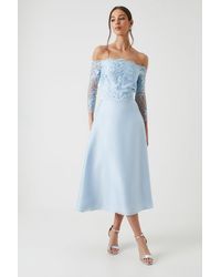 Coast - Mesh Bardot Satin Skirt Bridesmaids Dress - Lyst