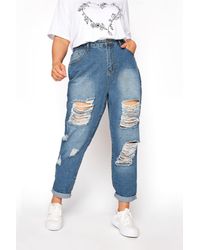 Yours - Extreme Ripped Mom Jeans - Lyst