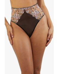 Playful Promises - Mayla Floral Embroidered High Waisted Thong - Lyst