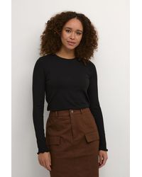 Kaffe - Drew Long Sleeve Rib Knit T-Shirt - Lyst