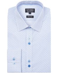 Jeff Banks - Micro Triangle Print Cotton Shirt - Lyst