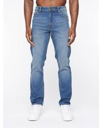 Crosshatch - Chas Straight-Fit Stretch Denim Jeans With Zip Fly - Lyst