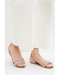 Dorothy Perkins - Wide Fit Leather Pink Jingly Weave Sandals - Lyst