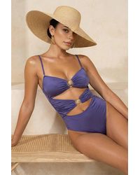 WOVCOR - Bandeau Cut Out Detail Swimsuit W/ Hardware Accent - Lyst