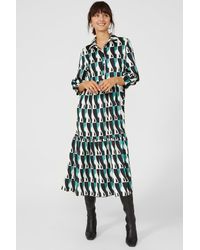 PRINCIPLES - Relaxed Fit Printed Shirt Midi Dress - Lyst