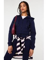 Pink Vanilla - Zip Up Cropped Hoodie - Lyst
