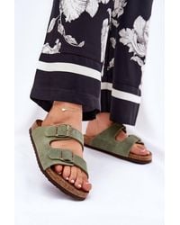 Love Lace - Summer Platform Suede Comfortable Sliders With Buckle - Lyst