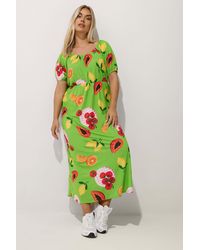Yours - Fruit Print Bardot Dress - Lyst