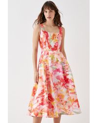 Coast - Cut Out Ombre Floral Midi Dress - Lyst