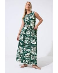 Yours - Abstract Palm Print Skirt - Lyst