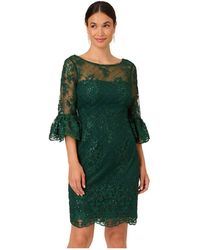 Adrianna Papell - Embroidered Bell Sleeve Dress - Lyst