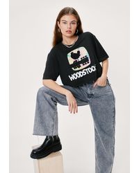 Nasty Gal - Woodstock Cropped Graphic T-shirt - Lyst