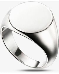 T.H.Baker - Sterling Plain Round Signet Ring - Lyst