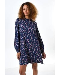Louche - Sola Naïve Posy Print Long Sleeve Mini Dress - Lyst