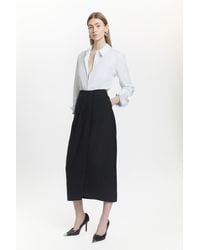 Karen Millen - Wool Blend Wrap Detail Midi Skirt - Lyst