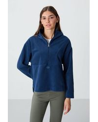 TOMMY LIFE - Oversized Plush Half-Zip Hooded Sweatshirt - Lyst