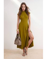WOVCOR - High Neck Sleeveless Gathered Maxi Dress - Lyst