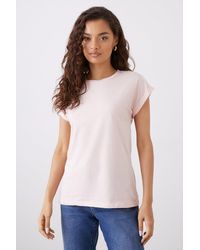 Dorothy Perkins - Petite Cotton 3 Pack Roll Sleeve T-shirt - Lyst