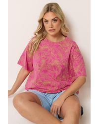 Yours - Leaf Print Boxy T-Shirt - Lyst