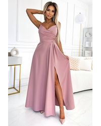 Love Lace - Strappy Elegant Maxi Dress With Slit & Side Slit - Lyst