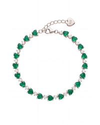 LÁTELITA London - Asscher Cut Heart Tennis Bracelet Emerald - Lyst