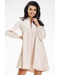 Love Lace - Stand Up Collar Mini Dress Deep Neckline - Lyst