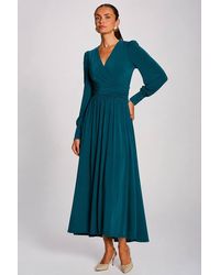 Jolie Moi - 3/4 Sleeve Plain Jersey Maxi Dress - Lyst