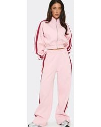 EGO - Wide Leg Contrast Mid Rise Joggers - Lyst