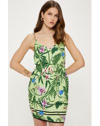 Oasis - Tropical Print Strappy Mini Dress - Lyst