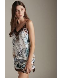 Karen Millen - Tiger Print Satin Nightwear Cami - Lyst