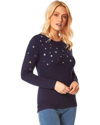 Roman - Daisy Floral Embroidered Jumper - Lyst