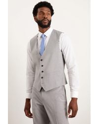 Burton - Plus Tailored Fit Light Grey Essential Waistcoat - Lyst