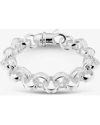 T.H.Baker - Sterling 12.5Mm Patterned Belcher Bracelet S1076-09 - Lyst