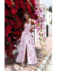 Love Lace - Party Viscose Strappy Maxi Dress With Cut-Outs - Lyst