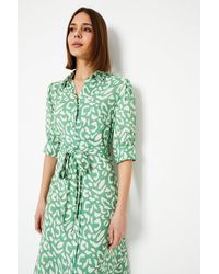 Dorothy Perkins - Green Animal Midi Shirt Dress - Lyst
