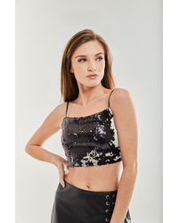 Liquorish - Sequin Crop Top - Lyst
