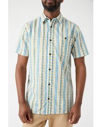 Mantaray - Palm Tree Stripe Print Shirt - Lyst