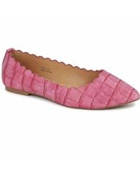 Spot on - Croc Effect Scalloped Edge Ballet Pumps - Lyst