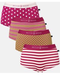 British Boxers - Pack Of Four "Rhubarb Sugar" Bamboo Hipster Boxer Briefs - Lyst
