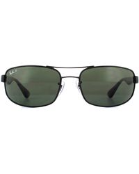 Ray-Ban - Wrap Black Green Polarized Sunglasses - Lyst