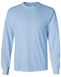 Gildan - Plain Crew Neck Ultra Cotton Long Sleeve T-Shirt - Lyst
