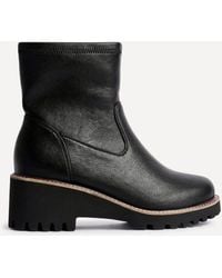Linzi - Pulse Wide Fit Faux Leather Wedged Heel Ankle Boot - Lyst