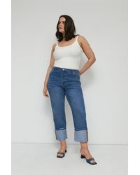 Warehouse - Plus Size 80s Turn Up Hem Straight Leg Jeans - Lyst
