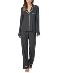 DKNY - Next Gen Classics Long Sleeve Notch Top & Pant Sleep Set - Lyst