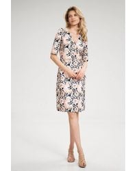 Love Lace - Leopard Print Midi Envelope Dress With Sleeves - Lyst